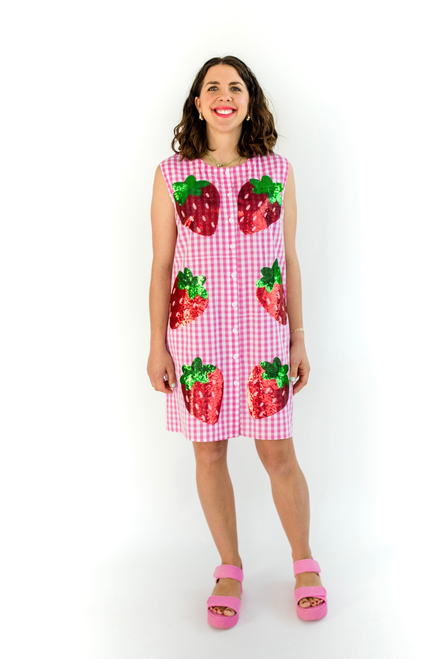 PRE-ORDER Strawberry Sparkle Shift Dress