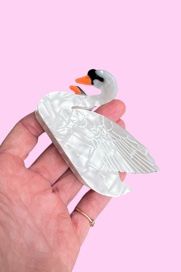 White Swan Claw Clip